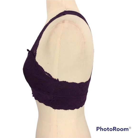 French Affair Purple Lace Racerback Bralette, size Medium - Picture 6 of 9